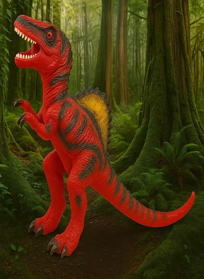 DTR Creation Spinosaurus Dinosaur Toy ? 55 cm Large Red & Black Dino Figure, Soft Rubber Realistic Prehistoric Animal Model for Kids - Image 3